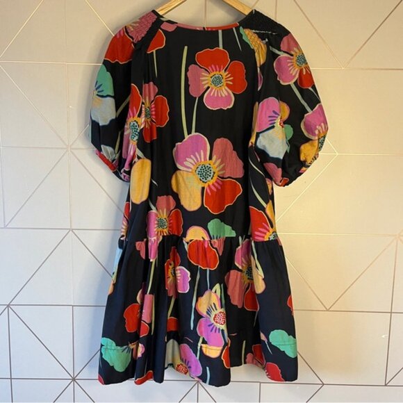 Velvet by Graham & Spencer Rachel Floral Print Mini Dress Silk Cotton Blend - Picture 3 of 10